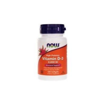 NOW FOODS Vitamin D3 2000 IU 120 kap.