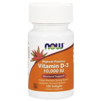 NOW FOODS Vitamin D3 120 kap. 10000 IU