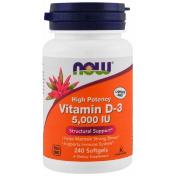 NOW FOODS Vitamin D3 5000 IU 240 kap.