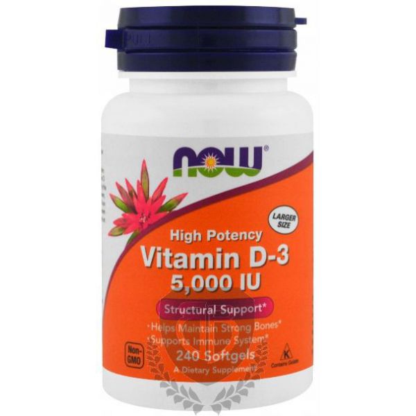 NOW FOODS Vitamin D3 5000 IU 240 kap.