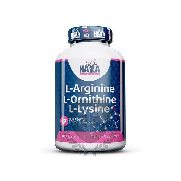 HAYA LABS L-Arginine L-Ornithine L-Lysine 100 kap.