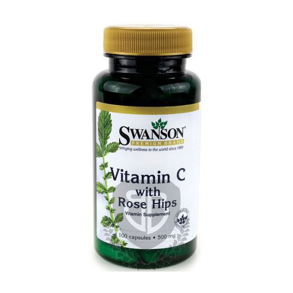 SWANSON Vitamin C with Rose Hips 100 kap.