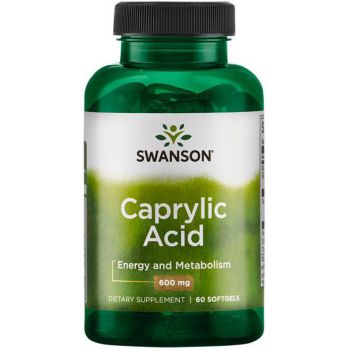 SWANSON Caprylic Acid 60 kap. (Kwas Kaprylowy)