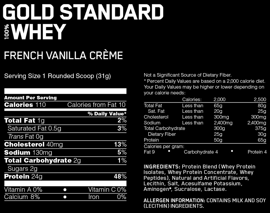 optimum gold standard 100% whey skład i sklep