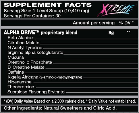 NUTRACLIPSE Alpha Drive Xtreme 270g - skład sklep