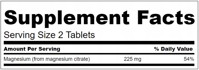 SWANSON Magnesium Citrate 240 tab. - skład sklep